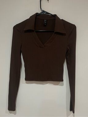 Long Sleeve V-Neck Pholo Shirt